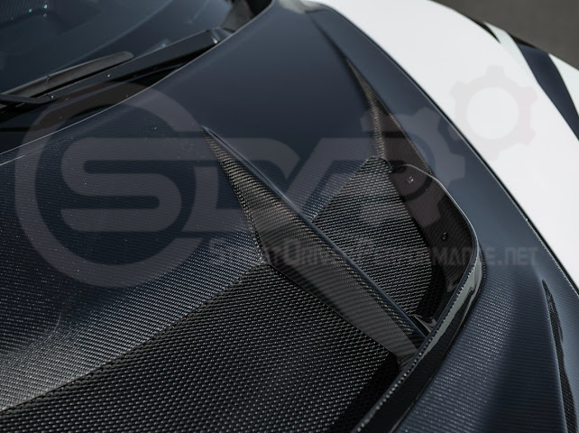 2020-PRESENT CHEVROLET CORVETTE C8 | ZR1 REPLICA STYLE DOUBLE SIDED CARBON FIBER FRONT VENTED HOOD